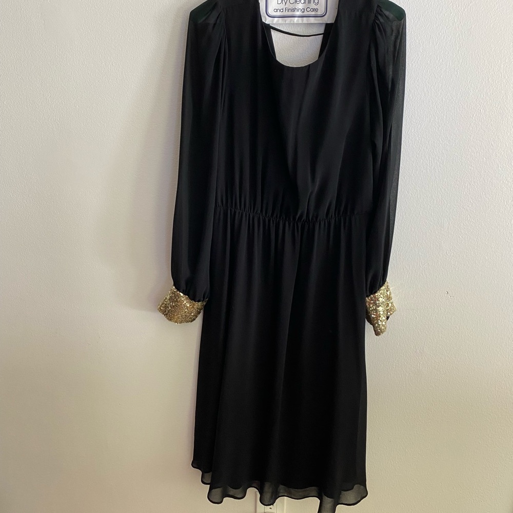 ASOS formal maternity dress with sheer sequin cuffed sleeves